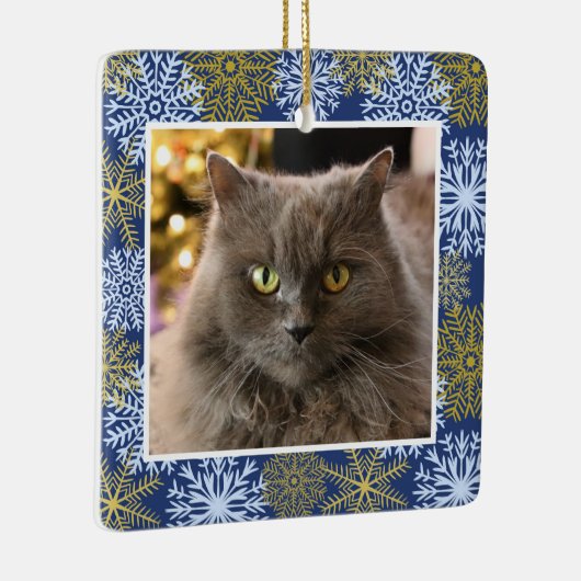 ペットキャッパーソナライズされたトドグブルー雪片クリスマス セラミックオーナメント (右)