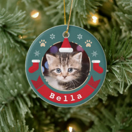 ペットキャッパーソナライズされたト写真マイオウィクリスマスホリデー セラミックオーナメント