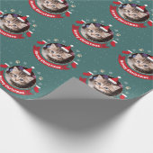 ペットキャッパーソナライズされたト写真マイオウィクリスマスホリデー ラッピングペーパー (角)