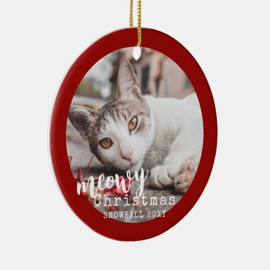 ペットキャッパーソナライズされたト写真マイオウィクリスマス セラミックオーナメント (右)