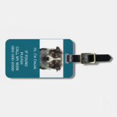 ペットキャリアもしス失ったキャンQRコードの電話名写真 ラゲッジタグ (正面横)