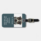 ペットキャリアもしス失ったキャンQRコードの電話名写真 ラゲッジタグ (正面横)