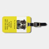 ペットキャリアスキャン紛失QRコード携帯電話名写真 ラゲッジタグ (正面横)