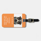 ペットキャリアスキャン紛失QRコード携帯電話名写真 ラゲッジタグ (正面横)