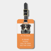 ペットキャリアスキャン紛失QRコード携帯電話名写真 ラゲッジタグ (正面縦)