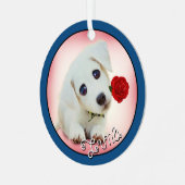 ペットキープサケ2枚の写真&ネームホリデードッグキャットバード メタルオーナメント (正面左)