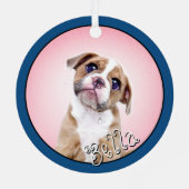 ペットキープサケ2枚の写真&ネームホリデードッグキャットバード メタルオーナメント (裏面)