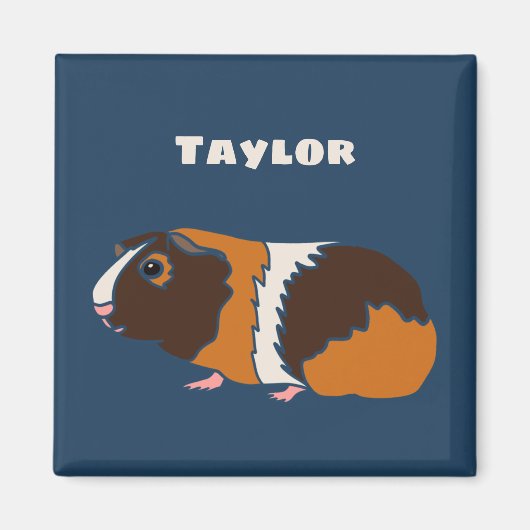ペットギニアピッグイラストレーション パーソナライズされた マグネット (正面)