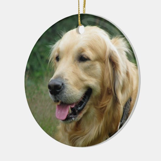 ペットクリスマスの写真の現在の記念品 セラミックオーナメント (左)