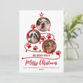 ペットクリスマスドッグ写真赤 シーズンカード (スタンド正面)