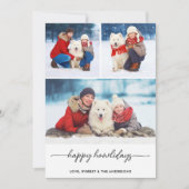 ペットクリスマスハッピーハウリデイズドッグフォトコラージュ シーズンカード (正面)