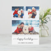 ペットクリスマスハッピーハウリデイズドッグフォトコラージュ シーズンカード (スタンド正面)