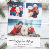 ペットクリスマスハッピーハウリデイズドッグフォトコラージュ シーズンポストカード