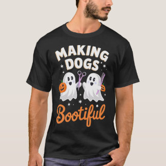 ペットグルーマー ハロウィン おもしろい 愛犬をブートゥフルに Tシャツ