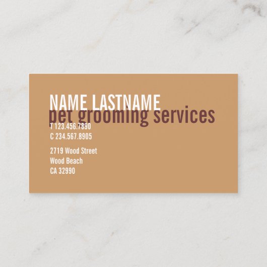 ペットグルーミングおもしろいファーモダンカスタム名刺 名刺 (裏面)