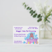 ペットグルーミングのアポイントメントおよび名刺 予約カード (スタンド正面)