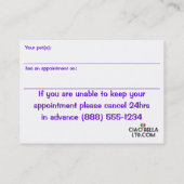 ペットグルーミングのアポイントメントおよび名刺 予約カード (裏面)