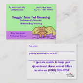 ペットグルーミングのアポイントメントカード 予約カード (正面/裏面)