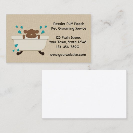 ペットグルーミングのサービス業カード 名刺 (正面/裏面)