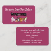 ペットグルーミングのモダンの名刺 名刺 (正面/裏面)