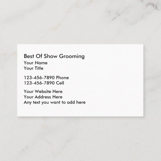 ペットグルーミングの名刺 名刺 (裏面)