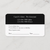 ペットグルーミングはモダンなデザインを整備します 予約カード (裏面)