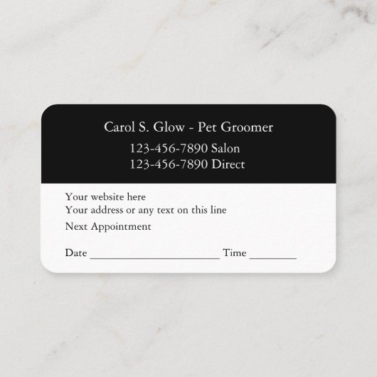 ペットグルーミングはモダンなデザインを整備します 予約カード (裏面)