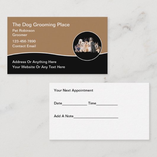 ペットグルーミングアポイントメントリマインダー名刺 名刺 (正面/裏面)