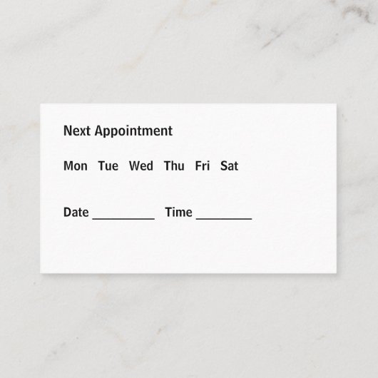 ペットグルーミングアポイントメント名刺 名刺 (裏面)