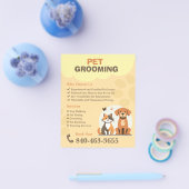 ペットグルーミングカスタム編集可能フライヤー チラシ (シングル)