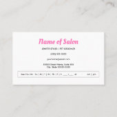 ペットグルーミングガーリーピンクボウかわいい子犬 予約カード (裏面)