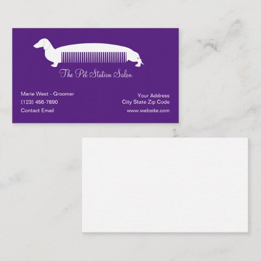 ペットグルーミングサロンおもしろい名刺 名刺 (正面/裏面)