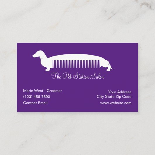 ペットグルーミングサロンおもしろい名刺 名刺 (正面)