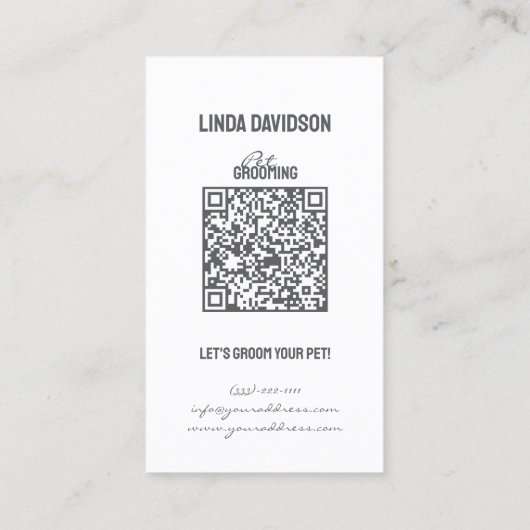 ペットグルーミングサロンアフ気にェンピンシャーポートレート 名刺 (裏面)