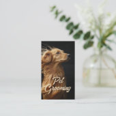 ペットグルーミングサロンブティックアフガンハウンドポートレート 名刺 (スタンド正面)