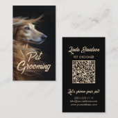 ペットグルーミングサロンブティックアフガンハウンドポートレート 名刺 (正面/裏面)