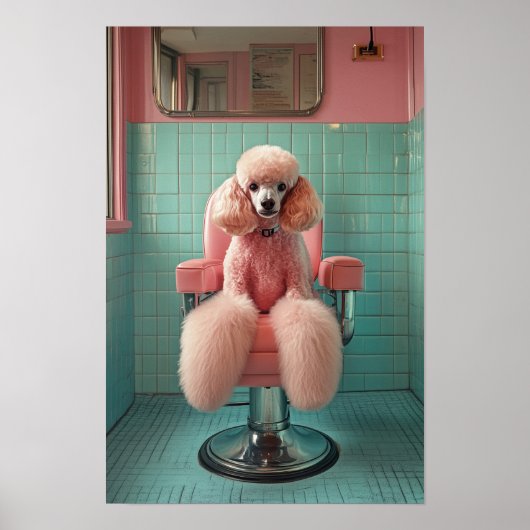 ペットグルーミングサロンブティックプードルポートレート ポスター (正面)