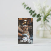 ペットグルーミングサロンブ気にティックテリアポートレート 名刺 (スタンド正面)
