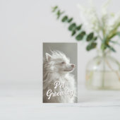 ペットグルーミングサロン気にブティックスピッツポートレート 名刺 (スタンド正面)