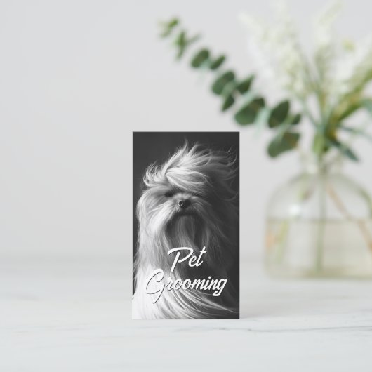 ペットグルーミングサロン気にブティックヨークシャーポートレート 名刺 (スタンド正面)