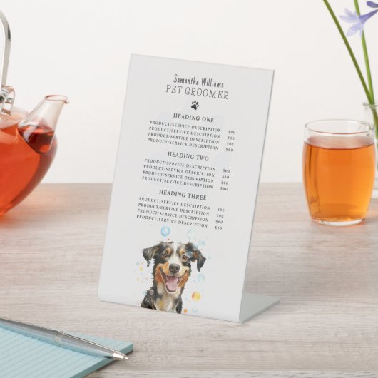 ペットグルーミングサービス価格 台座サイン (インサイチュ)