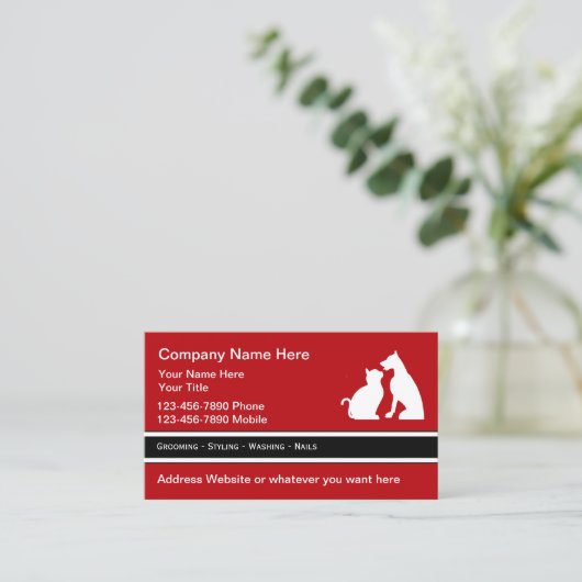 ペットグルーミングサービス名刺 名刺 (スタンド正面)