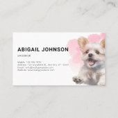 ペットグルーミングサービス – ピンクウォーターカラードッグ 名刺 (裏面)