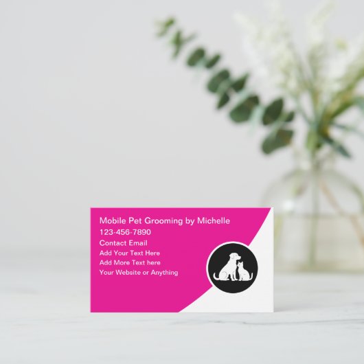ペットグルーミングサービス 名刺 (スタンド正面)