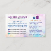 ペットグルーミングサービス – 水彩画 名刺 (裏面)