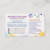 ペットグルーミングサービス – 水彩画 名刺 (裏面)