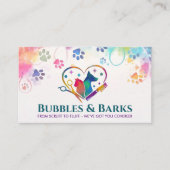 ペットグルーミングサービス – 水彩画 名刺 (正面)