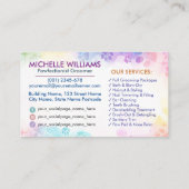 ペットグルーミングサービス – 水彩画 名刺 (裏面)