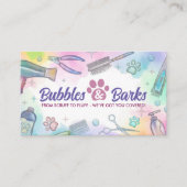 ペットグルーミングサービス – 水彩画 名刺 (正面)