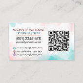 ペットグルーミングサービス – 水彩画 名刺 (裏面)